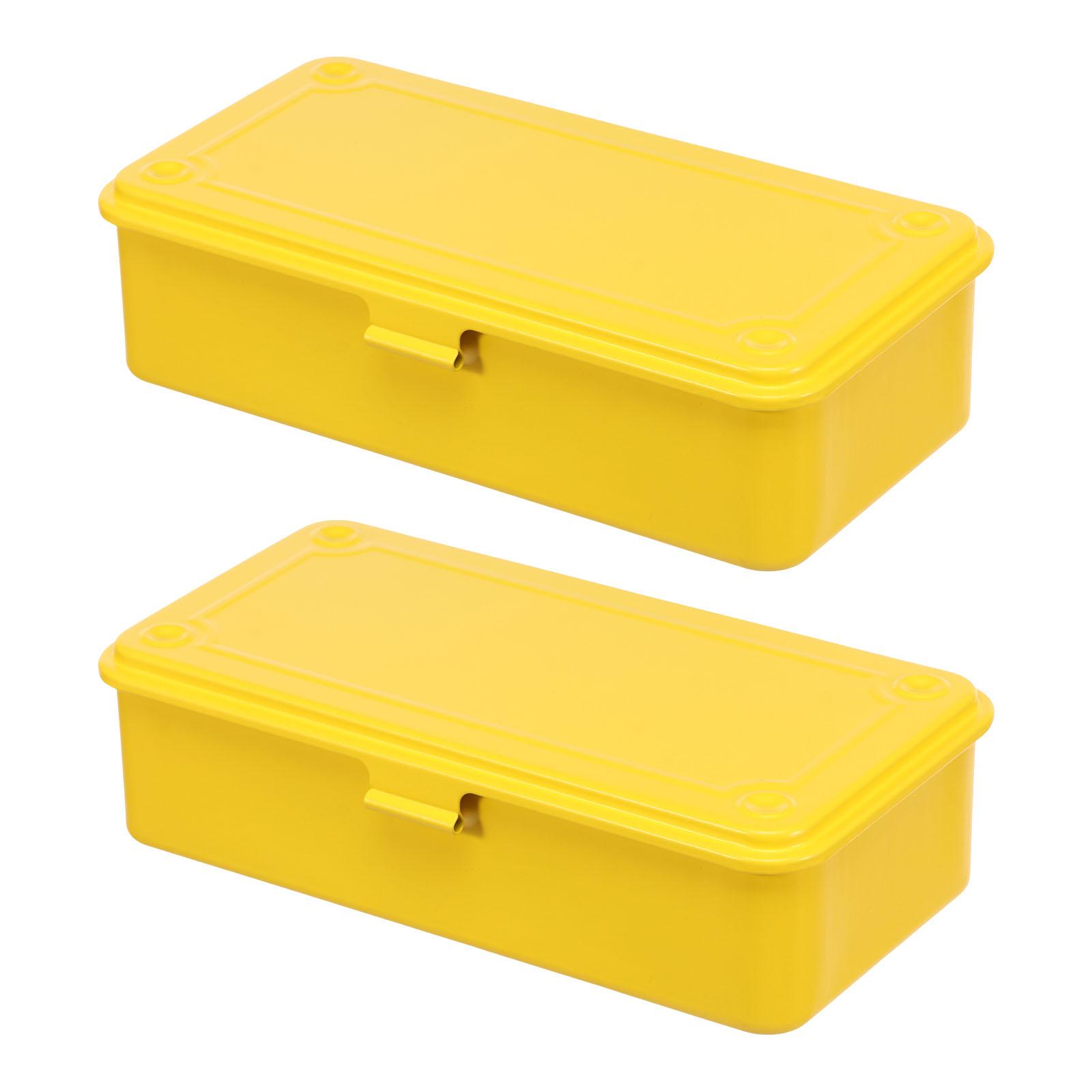 2Pcs Trunk Tool Box with Lid Multipurpose Iron Storage Box Rectangular Metal Container Metal Storage Organizer for Scrapbook 20x10.5x5.5cm