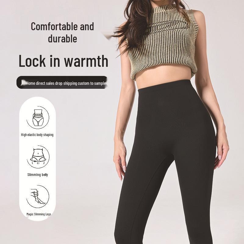 High Waist Fleece Lined Slimming Leggings - Warm Winter Base Layer Pants