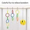 3 Pieces Colorful Rings Bird Stand Toy Swing With Chain and Rings Encouraging Play Activity For Pet Birds