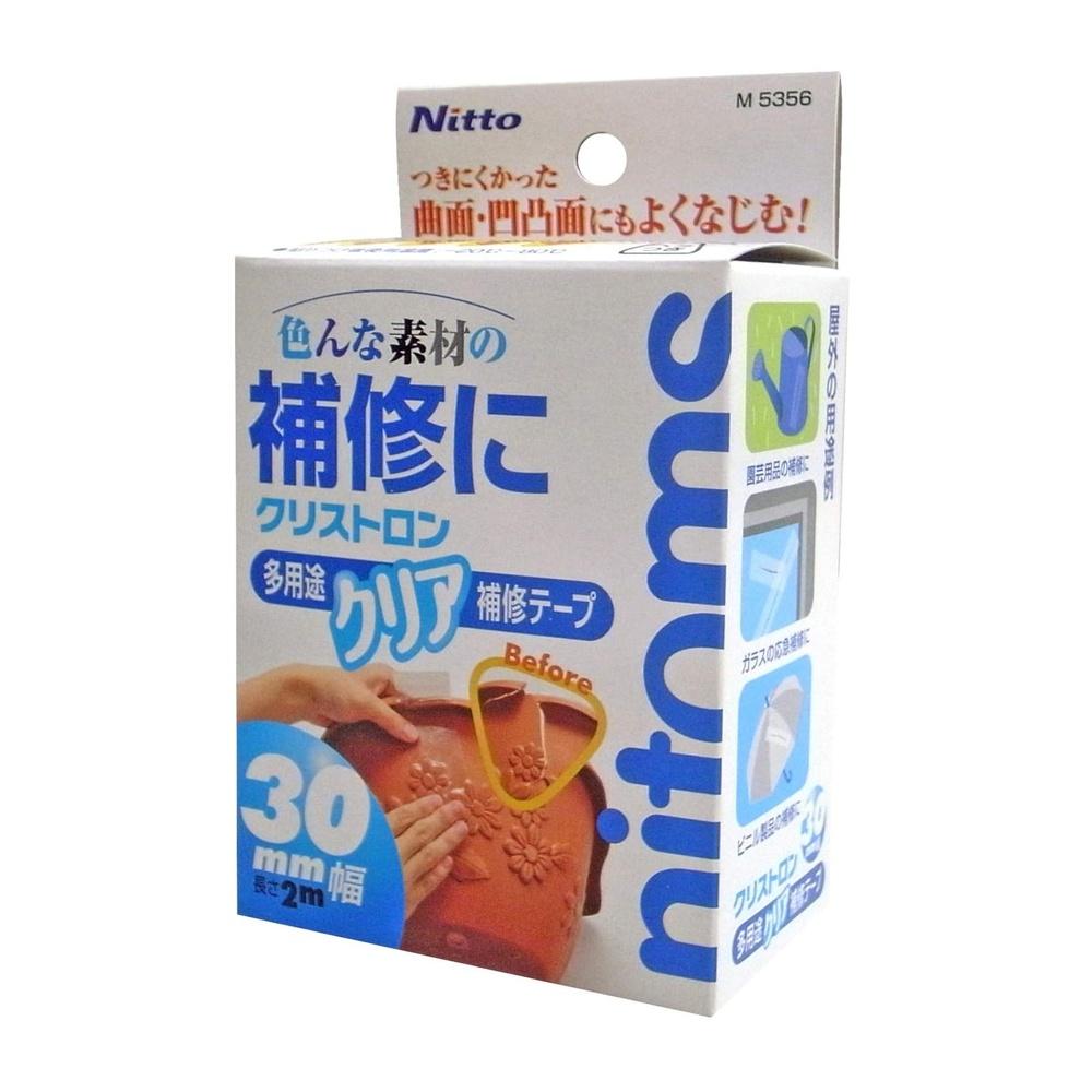 Nitoms Crystron Multipurpose Clear Repair Tape, Easy Repair, Strong, Transparent, Inconspicuous, Width 30mm x Length 2m Thickness 0.18mm, M5356