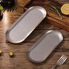 Portable Camping Plate Stainless Steel Serving Tray Retro Japanese Style Oval Dessert for Anti-grease Rustic Towel Holder Dish Home Kitchen Heavy Duty