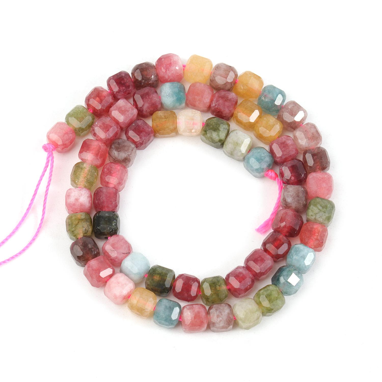 Граненый натуральный турмалин 5 мм квадратные кубические бусины для изготовления — фото 5