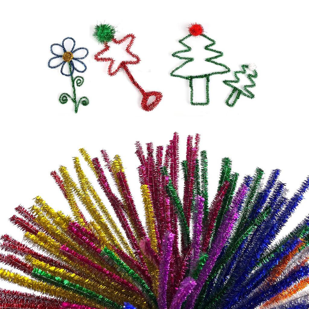 100pcs Pipe Cleaners, Pipe Cleaners for Crafts, Craft Supplies Multicolor Chenille Stems for Art&Craft Christmas DIY Projects
