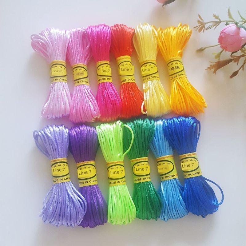 Chinese Knot Wire Line 7 12 Color Suit South Korean Silk DIY Hand Strap Braid Wire Red Rope Hand Silver Carp Ornament
