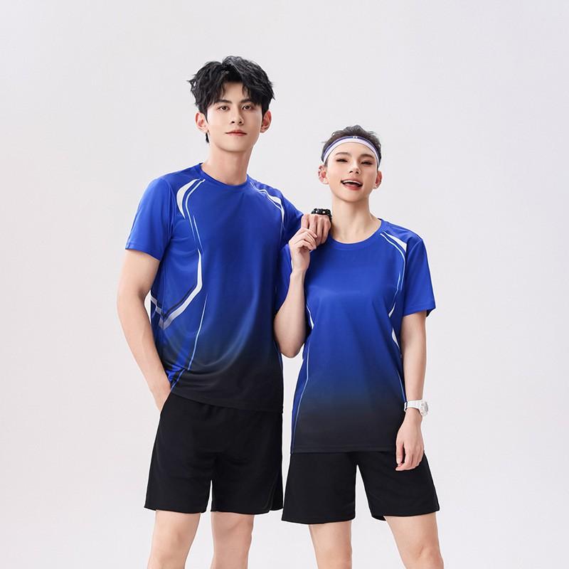 Quick-Dry Badminton Set Men Women Short Sleeve Sportswear Breathable Moisture-Wicking Athletic Shirt Pants