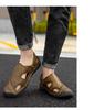 Men's Genuine Leather Cut-Out Toe Summer Sandals - Comfortable, Breathable, and Versatile for Outdoor Wear