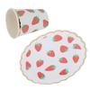 10Pcs Party Tableware Disposable Strawberry Pattern Tableware Set for Birthday Parties Seaside Parti