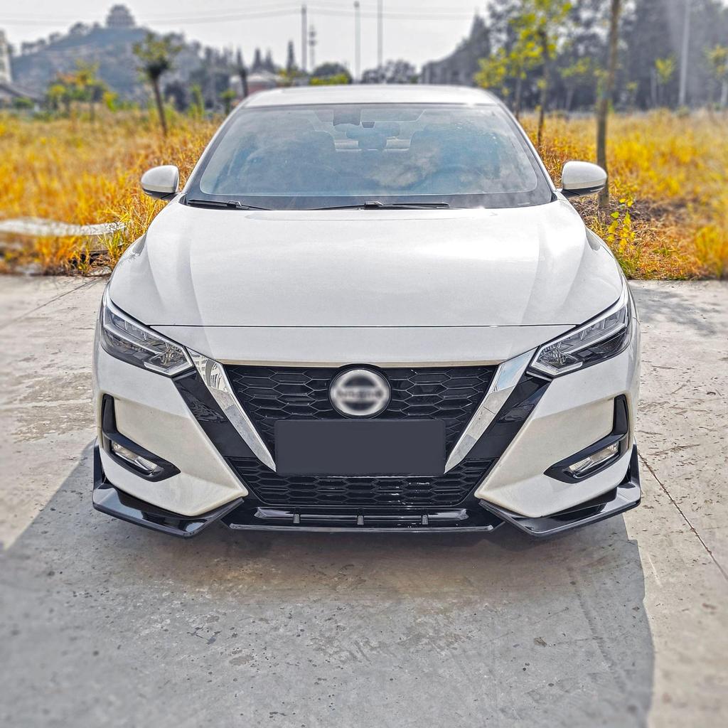 Nissan Sylphy 2014 & 2020 Modification Kit: Front Splitter, No-Drill Honeycomb Front Lip, Bumper, Rear Wing, and Small Body Kit.