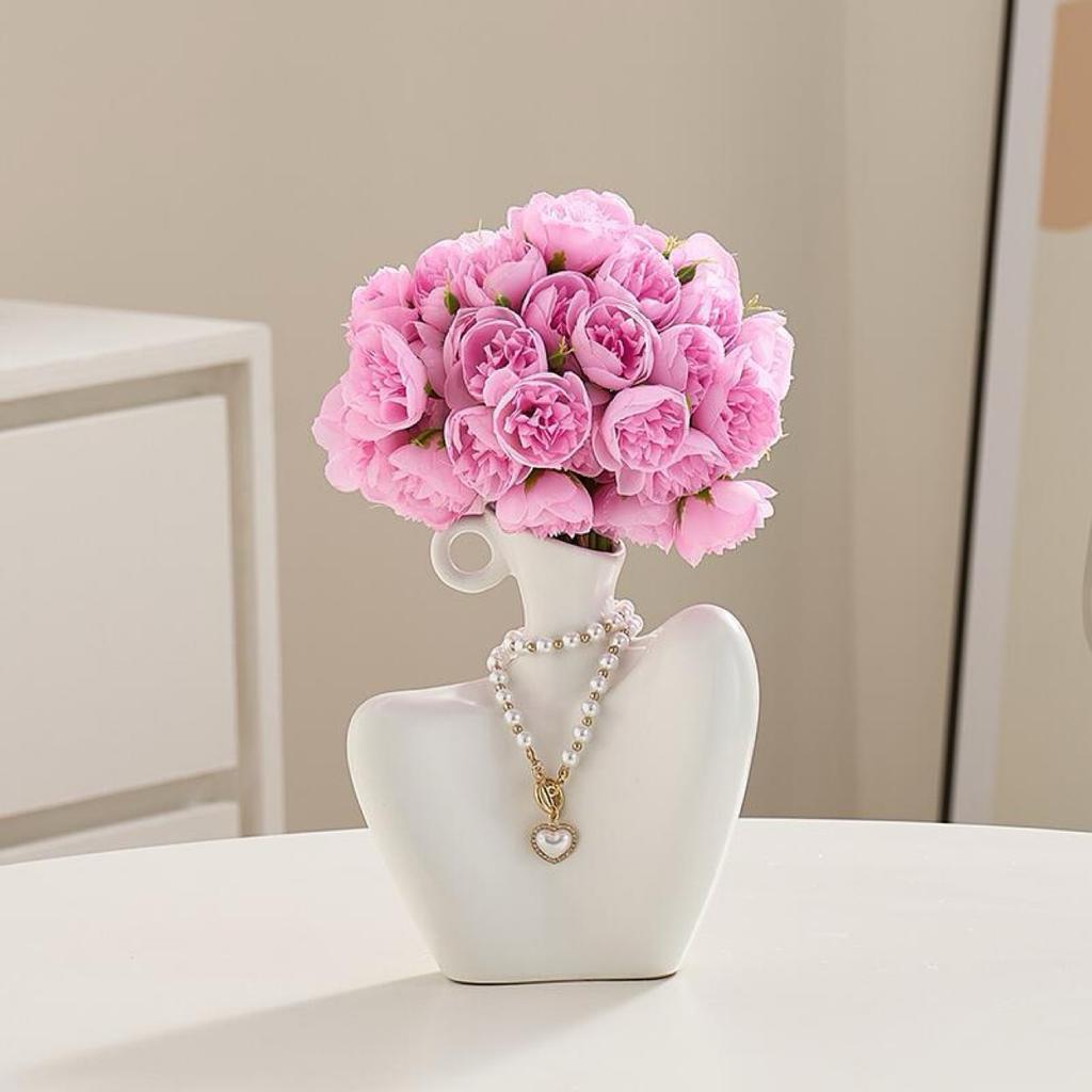 Kreative menschliche Figur Keramikvase für Wohnzimmer Heimdeko