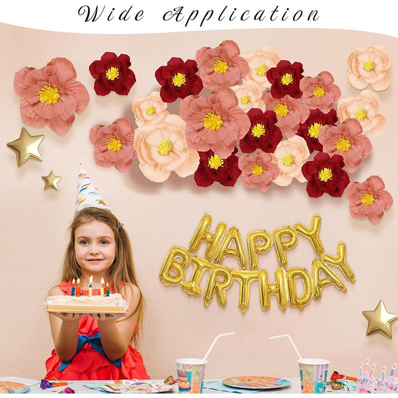 2Pcs 20/25/30cm Artificial Paper Flowers Artificial Wall Decors To Use Room Decors Party Decorations for Living Room Birthday