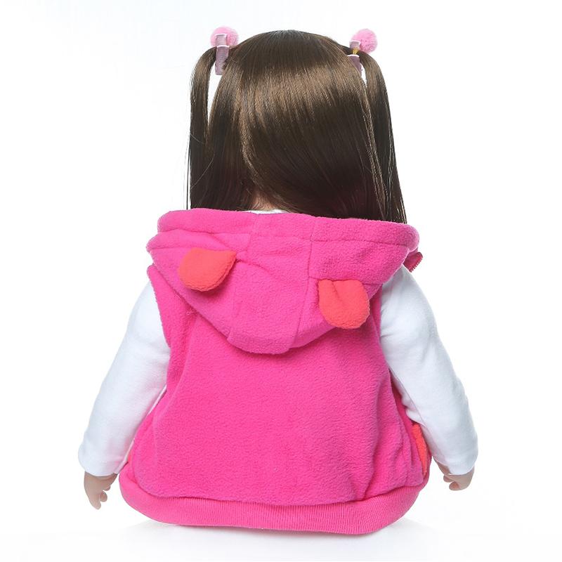 60CM Hohe Qualität Reborn Kleinkind Prinzessin Mädchen Puppe Mit Giraffe Entzückende Lebensechte Baby Bonecas Bebe Puppe Reborn Menina