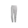 Embroidered Logo Solid Color Mid Rise Loose Fit Fleece Lined Cuffed Pants Knitted Sweatpants Men's Gray (Unisex) Knitted Sweatpants