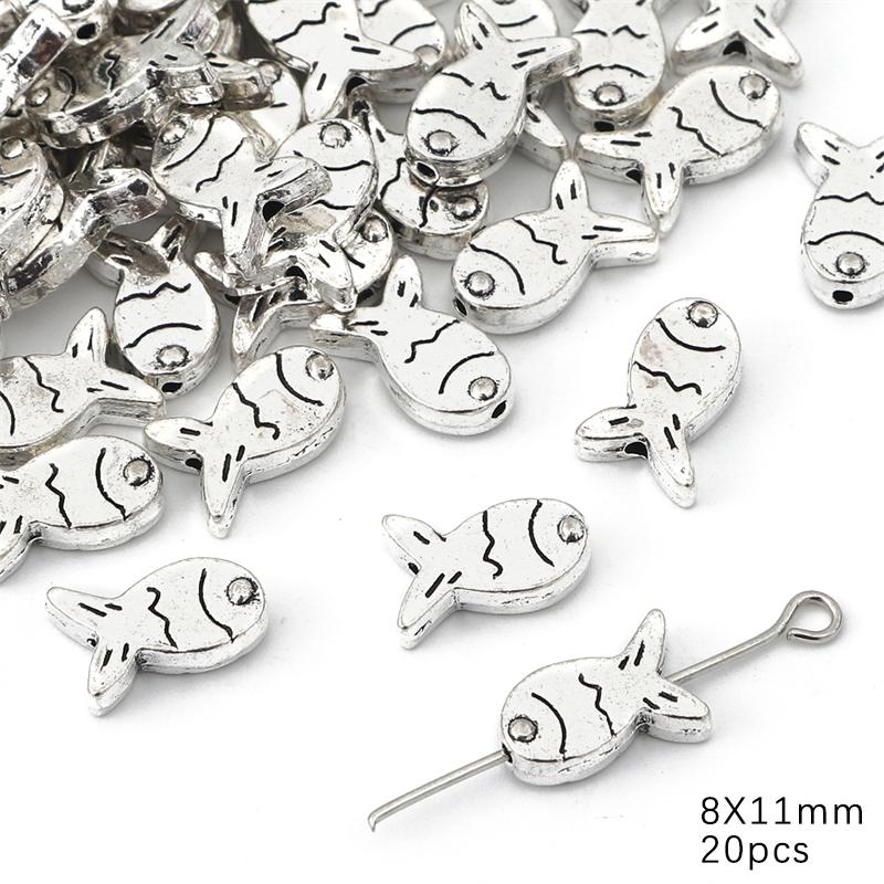 10-50 stk Legering Hjerte Butterfly Anheng Charms Shell Leaves Perler For DIY Armbånd Å gjøre smykker Funn