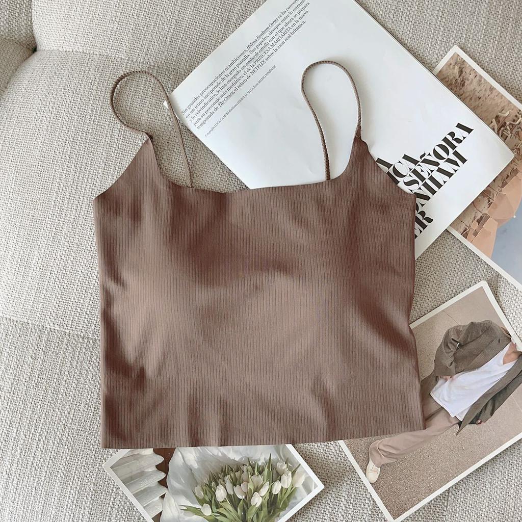 Simple and Seamless Design Feeling Beautiful Back Bra One Pure Want To Take Breast Pad Backless Small Halter Vest Women Inside The Top