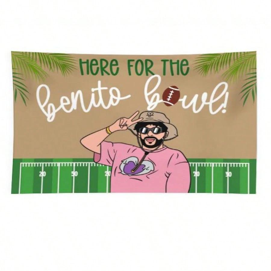 

1 шт. Гобелен с изображением Bad Bunny Benito, полиэстер, 2D-печать, настенное искусство для спальни, гостиной, модный декор в стиле реггетон, уникальный подарок 74x94cm(29x37in)