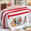 Lovely Circus Flip Pencil Case Pen Bag Minimalist Cartoon Animal Dalmatlans Croissant Multi-Layer Stationery Pouch