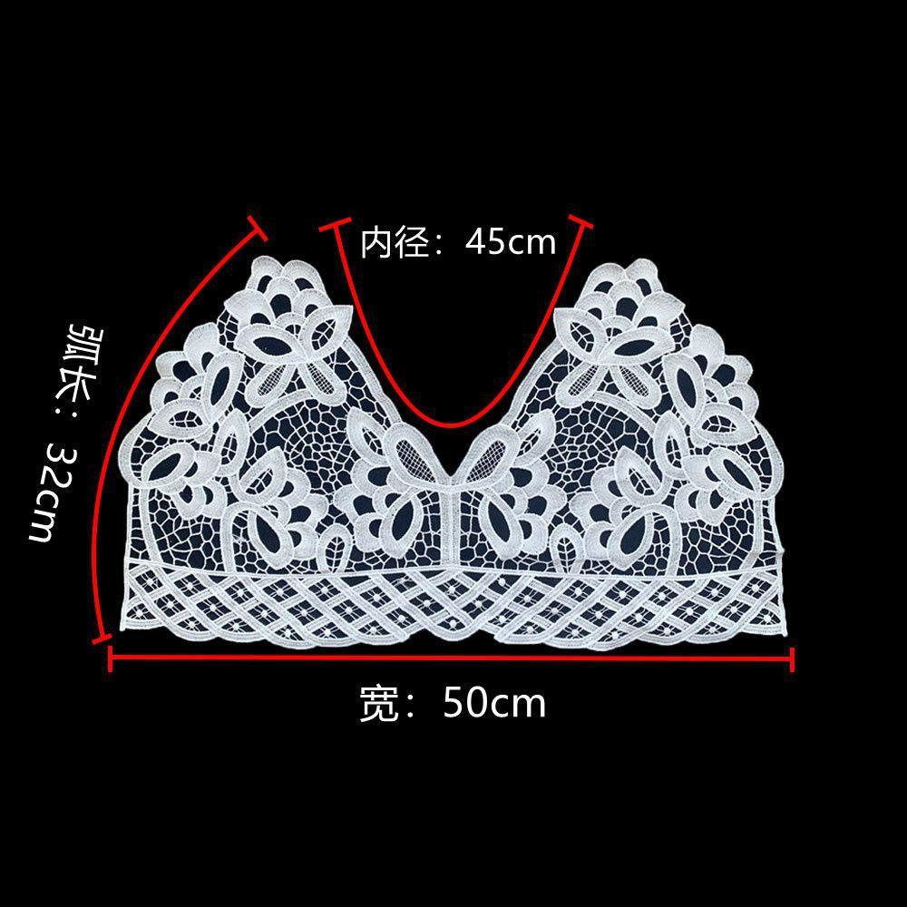 Weiß I Milchseide Stickerei Hohlrücken Kragen Nähen Spitze Zubehör DIY Nähen Dekorativer Kleidungskragen Zubehör