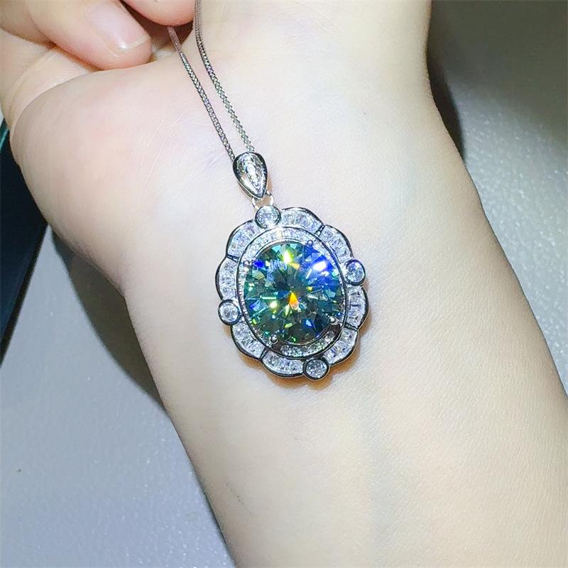 Luxury 5 Carat Green Moissanite Women s Pendant - Elegant European & American Style Gift