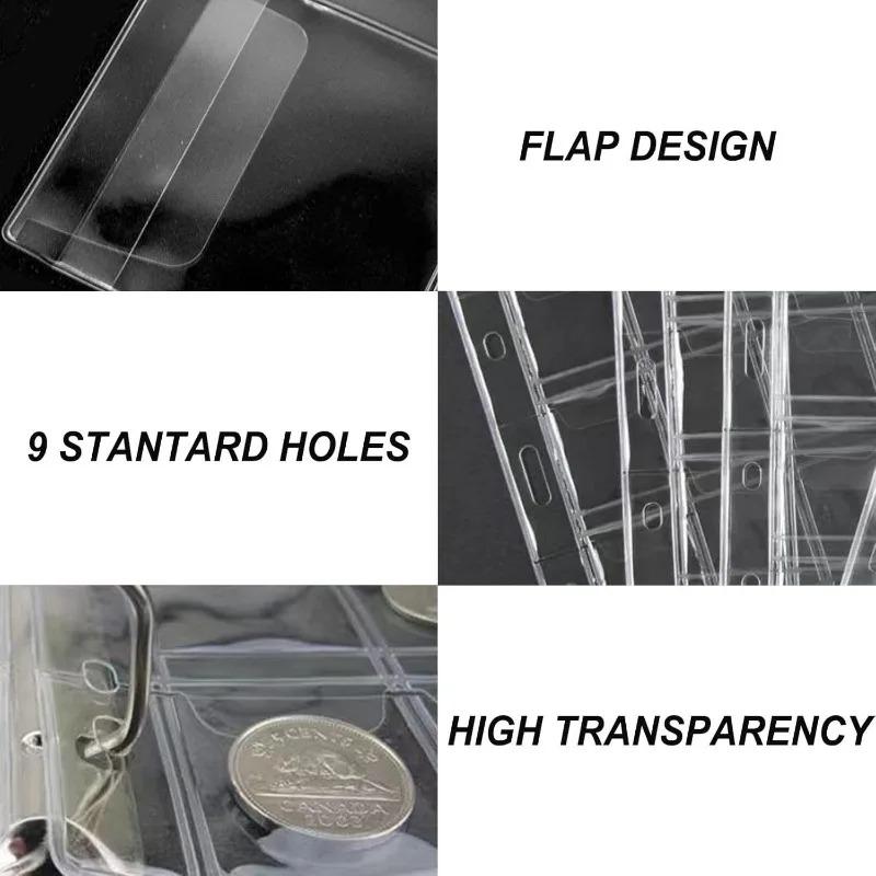 10pcs 6/9-hole Coin Collection Album Inner Pages Loose-leaf Cores PVC Material for Block Dust Fingerprints Display Collection