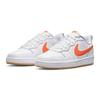 Nike Court Borough 2 Low 2 Rutschfest Leichte Dämpfung Niedrig geschnitten Kinder Skateboard Schuhe Weiß Orange Sneaker BQ5448-114