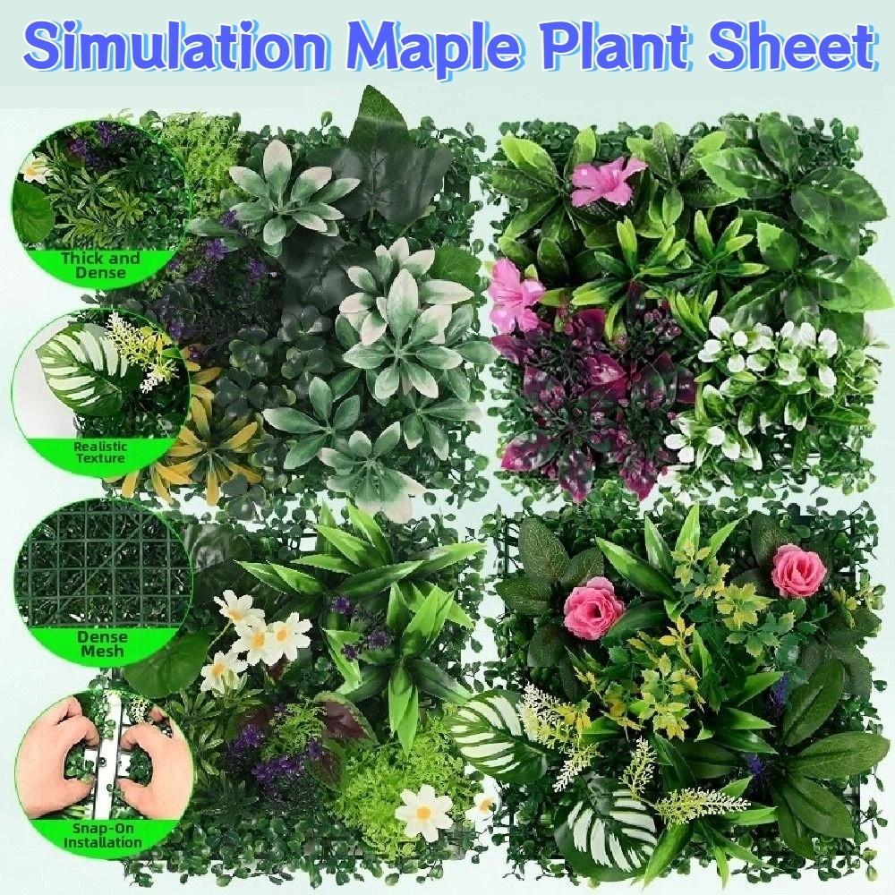 Flower Artificial Plant Wall Panel DIY Artificial Fern Grass Simulation Maple Plant Sheet  Wedding