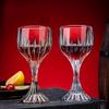 2pcs Elegant Crystal Wine Glasses with Golden Pattern - Premium Vintage Goblets for Champagne Whisky & Cocktails - Ideal for Home & Hospitality