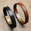 Alloy Buckle Men's Bracelet, Leather Bracelet, Steel Buckle Bracelet, Retro Glossy Bracelet.
