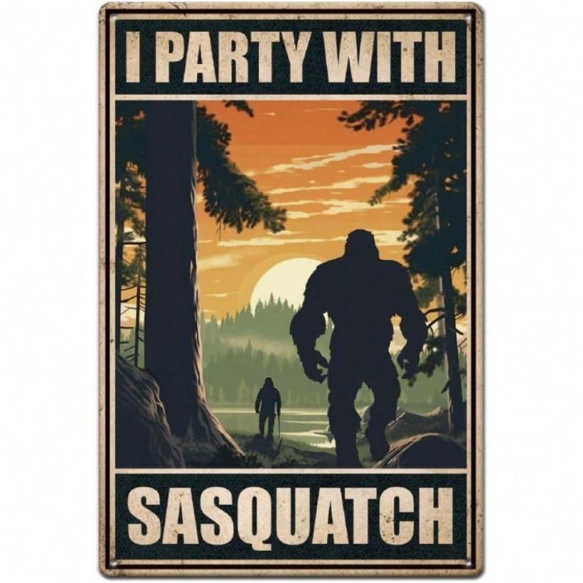 

Tin Sign Bigfoot Break Wall Art Retro Bar Garage Decor
