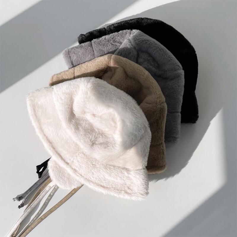 Women s Mustang Fur Earmuffs Bucket Hat C6504_Cocoa