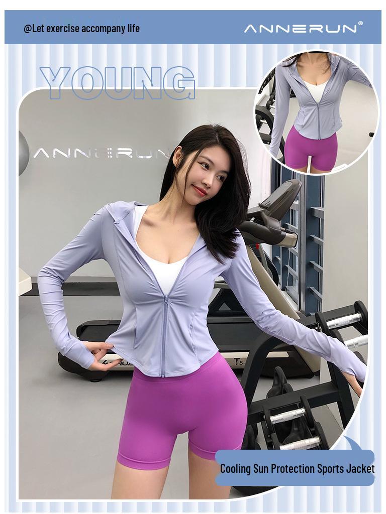 Women's Slimming Hooded Yoga Jacket – Stretchy Zip-Up Cardigan for Running & Fitness