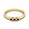 Tiny Round Shape Black Spinel Gemstone 925 Sterling Silver Gold Plated Three Stone Minimalist Women Engagement Ring
