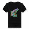 Cartoon Snake River Mountain Trout Outdoor Fishing T-shirt Men Summer Camping Adventure Hiking T Shirt  Casual Tshirt