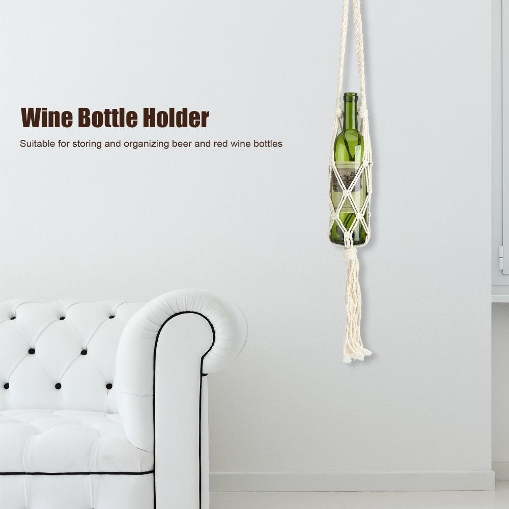 Bohemian Stijl Fles Opbergtas Katoon Touw Waterfles Drager Wandelactiviteit