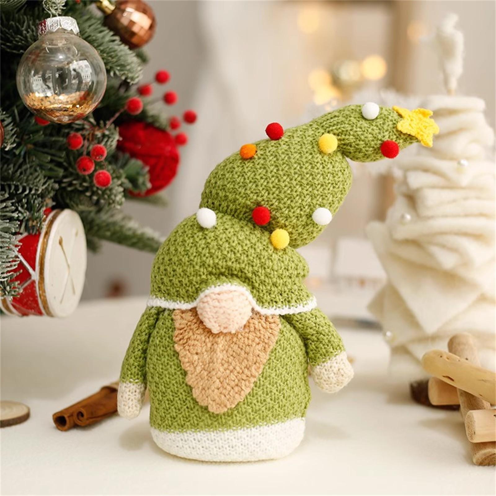 

Телескопическая кукла Рождественская кукла Украшения Мультяшный Вязаный Старик Снеговик Лось Декоративные Украшения One Size зелёный