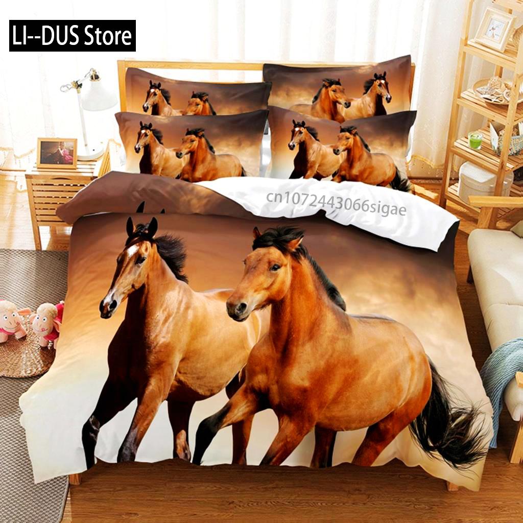 Couple Horse Bedding Set Duvet Cover Set 3d Bedding Digital Printing Queen Size Bedding Set Fashion Design
