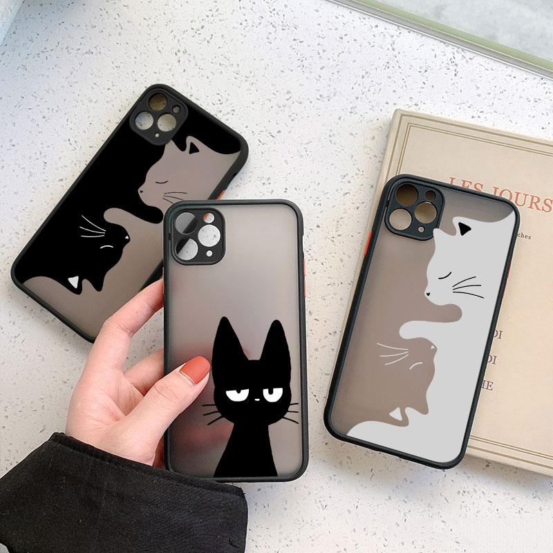 Black And White Cat Luxury Phone Case For Iphone 15 14 Pro Max Plus 13 12 Mini Pro Max 11 X XR XS 8 7 Plus SE2 Shockproof Covers