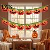 Store Event Decorations Halloween Pumpkin Banner ,Spooky Hanging Garland, Happy Festive Flag Party Decoration for Porch Fence, Photo Setting Backdrop