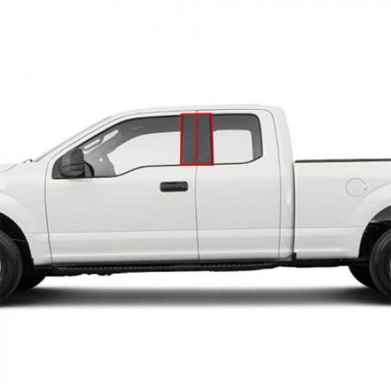 Für Ford F~150 F150 Kunststoff Glänzend Schwarz Fenster B-Säulen Abdeckung Verkleidung 2015~