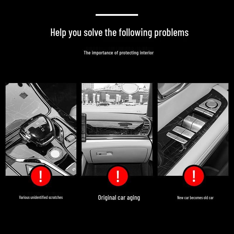 Compatible with 25 Geely Xingyue L models: interior protection film, center console film, and navigation screen tempered glass accessories.