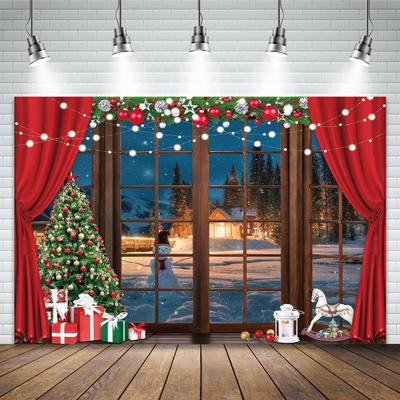 Kerstdecoratie Kamerraam Achtergrond voor Fotografie Familie Kinderen Kerstboom Vinyl Achtergrond Fotostudio Fotobooth