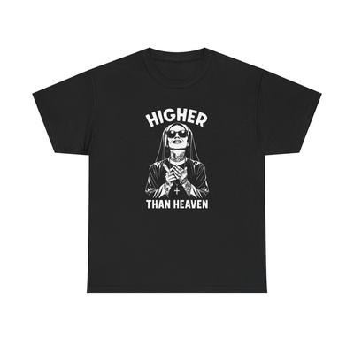 Camiseta Gráfica Mais Alta Que o Céu P-5GG NOVA Unissex Camiseta Pesada de Algodão