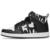 Slip Resistant Abrasion Resistant High Top Skateboard Shoes Women's Black White 92648060-2