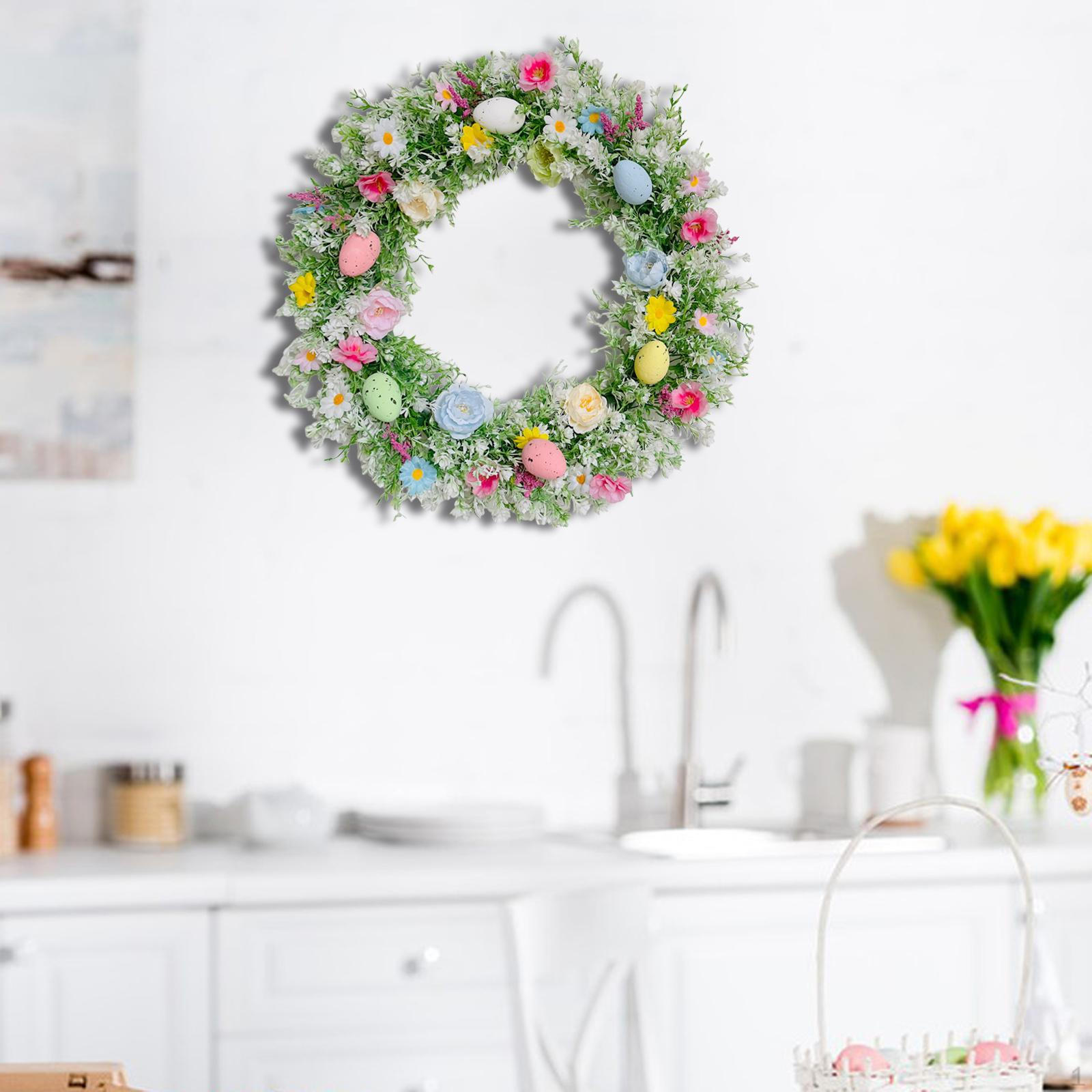 

Пасхальное яйцо, цветочный венок, искусственная декоративная гирлянда, весенняя дверь для дома 45cm