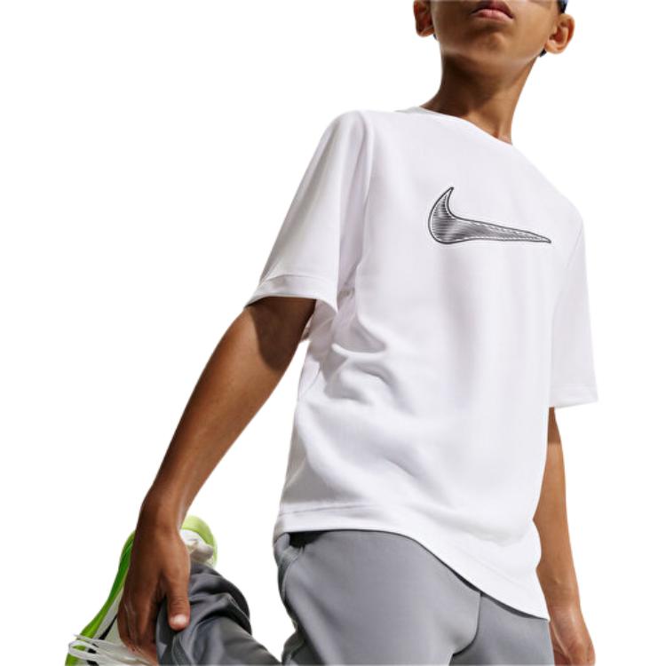 Nike Dri-Fit T-Shirt Round Neck Logo Short Sleeve Pullover Kids tops IF2430-100