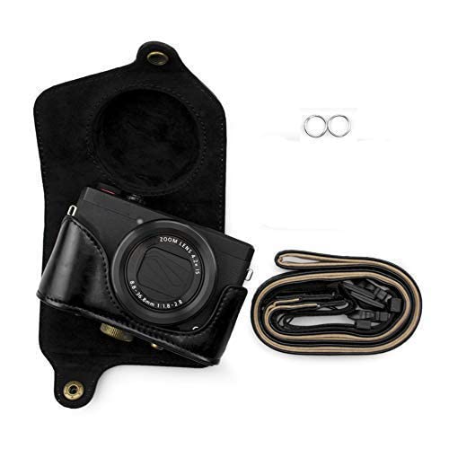

kinokoo PowerShot G7 X Mark II/G7 X Mark II/G7X2 Camera Case with Tripod Hole and Shoulder Strap (Black)