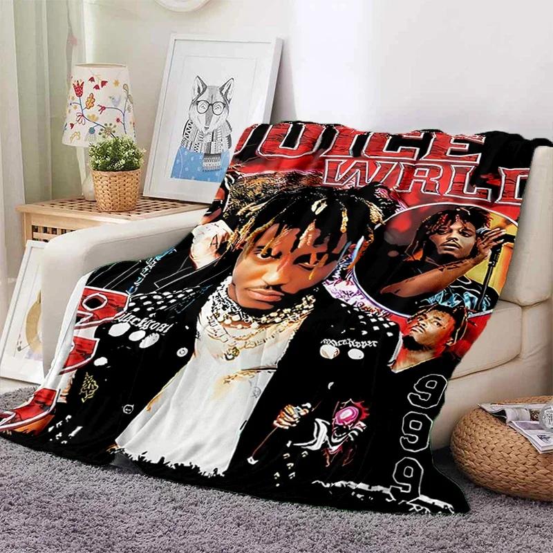 HD Juice WRLD D Legende Rapper Star Weiche Plüschdecke Flanell-Überwurf für Wohnzimmer Schlafzimmer Picknick Bett Sofa Abdeckung