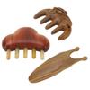3pcs Sandalwood Meridian Comb Set Wide Comb Teeth Reduce Stress Wooden Nose Maasage Tool for Head Neck