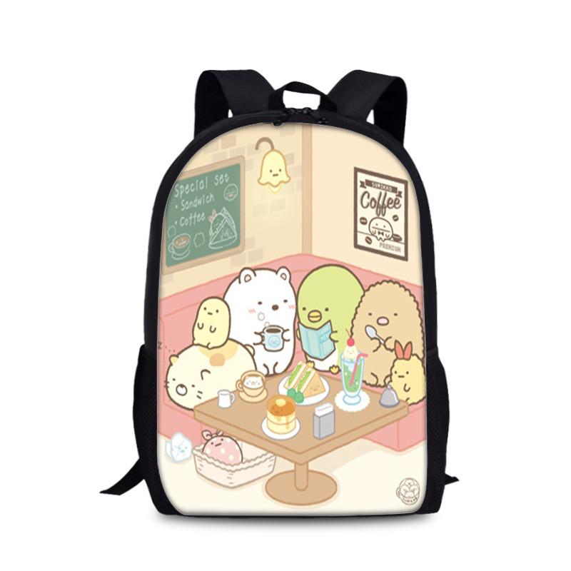 Sumikkogurashi School Bag With Waterresistant Nylon Fabric And Adjustable Shoulder Straps For Students