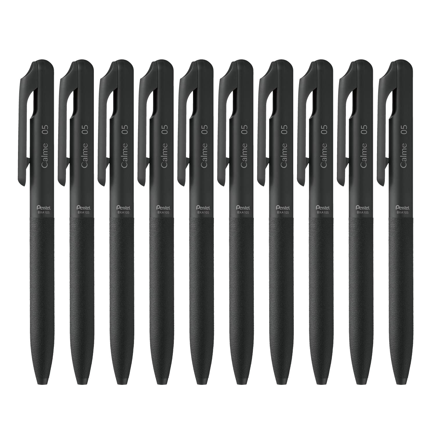 

Pentel Calme Шариковая ручка Черная 10 штук Ручка на масляной основе, 0,5 мм, Чернила, (BXA105A-A) чёрный