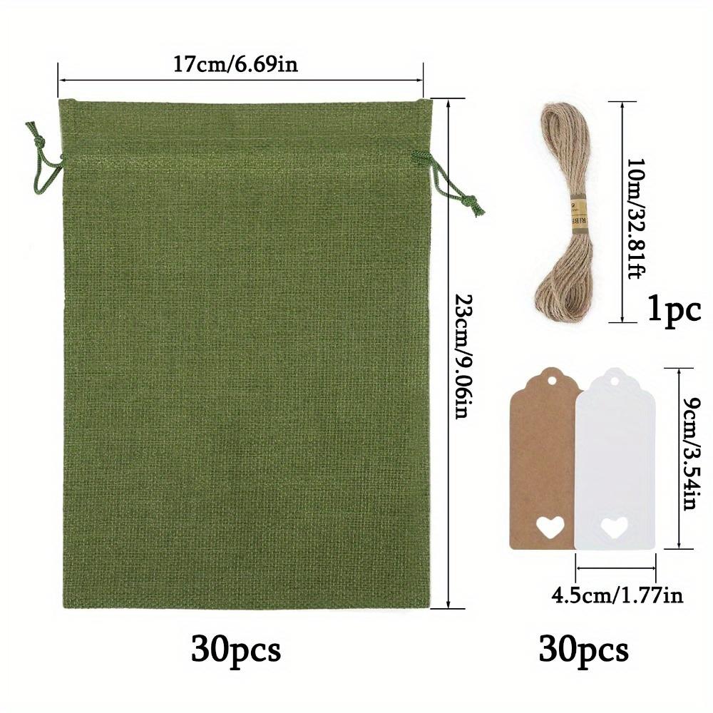 

30pcs Christmas Party Drawstring Bag Packs Burlap Bags with Drawstring Burlap Favor Sacks with Tags and Stringor Wrapping Summer Favors Party Gift Bag 30pcs green